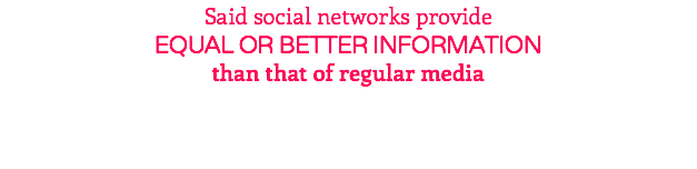 Said social networks provide EQUAL OR BETTER INFORMATION than that of regular media